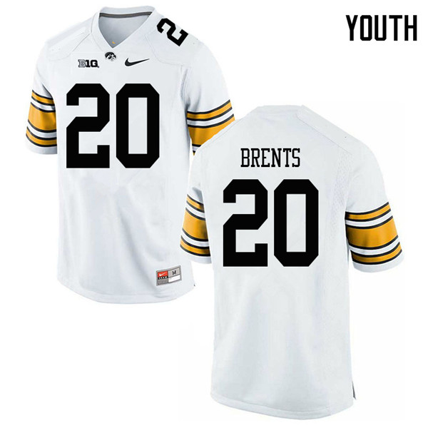 Youth #20 Julius Brents Iowa Hawkeyes College Football Jerseys Sale-White